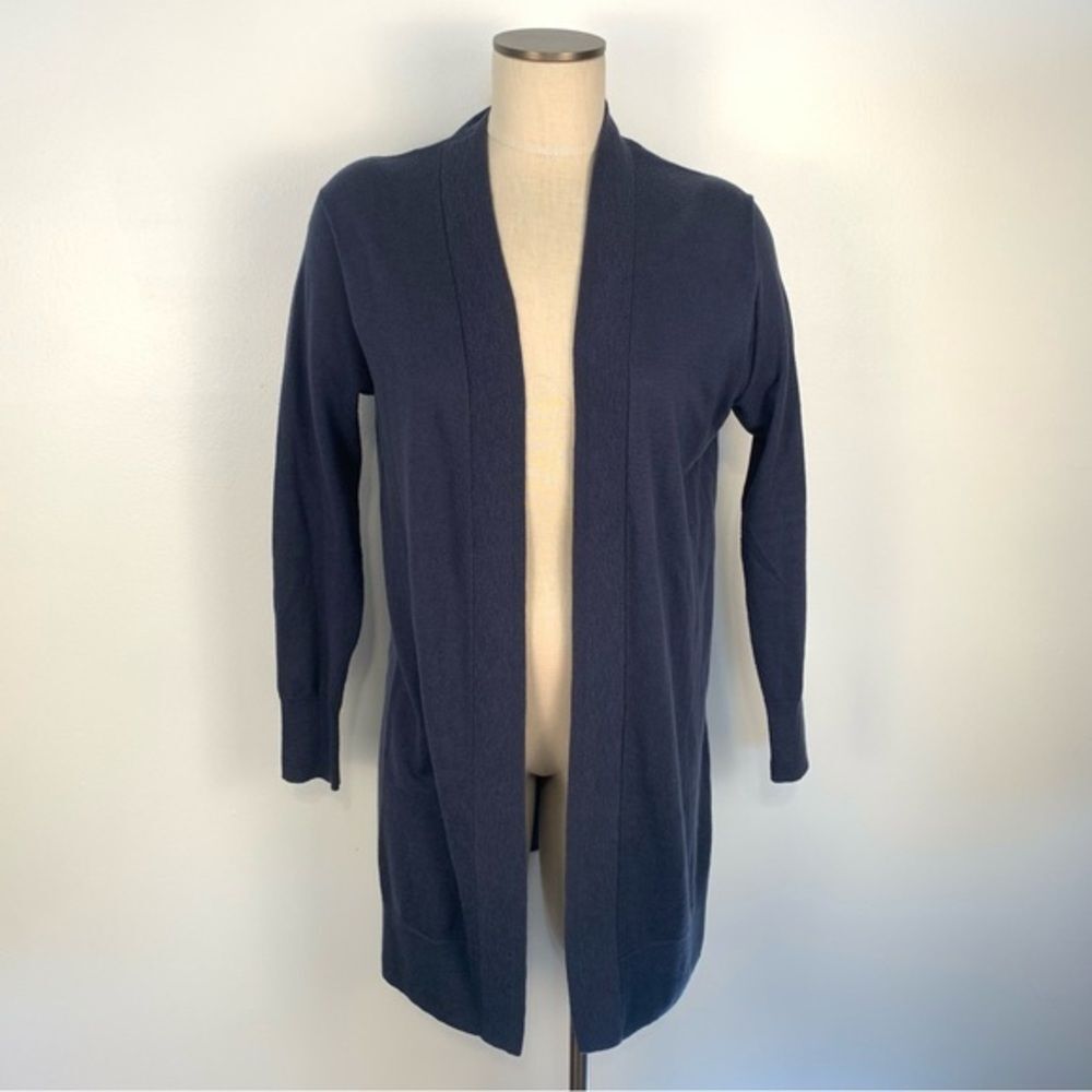 Banana Republic Navy Blue Open Front Longline Long Cardigan Sweater Size medium